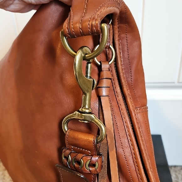 Coach 2007 XL 11423 Bleecker Tattersall Leather Duffle Cognac - Picture 7 of 14